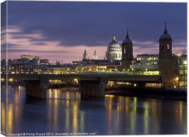 St Pauls Cathedral at Night Canvas Print by Philip Pound