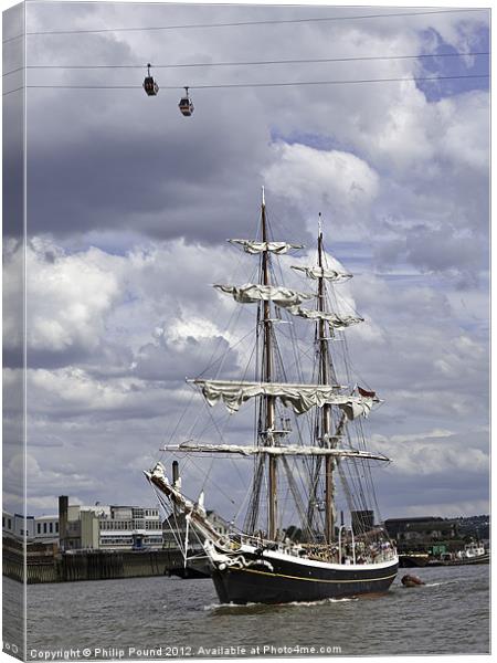 Morgenster Tall Ship In London Canvas Print by Philip Pound