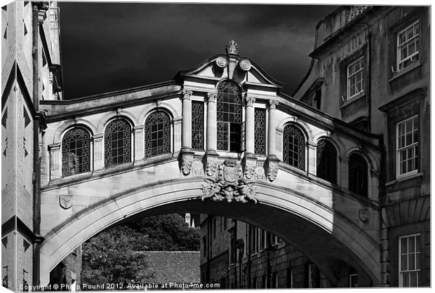 Bridge of Sighs Oxford Canvas Print by Philip Pound