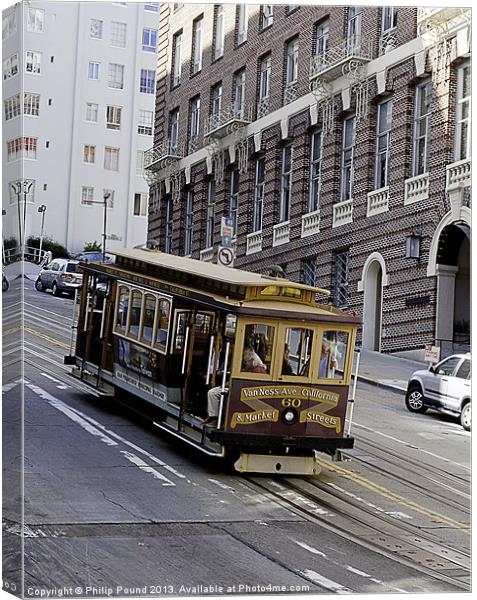 Tram in San Francisco Canvas Print by Philip Pound