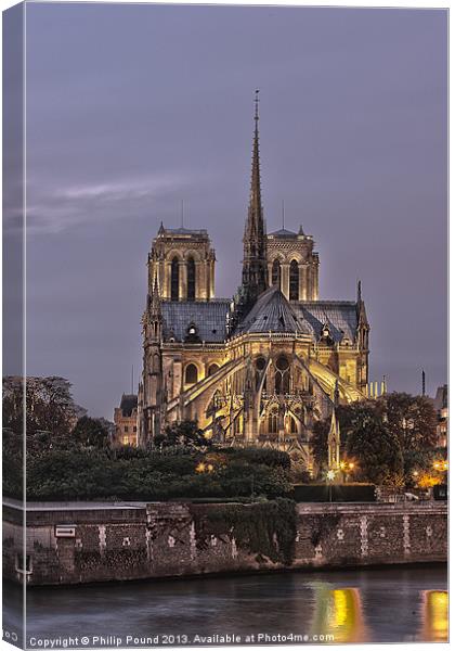 Notre Dame Cathedral Paris De Nuit Canvas Print by Philip Pound
