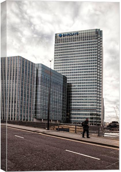 Barclays Building Canary Wharf London Canvas Print by Philip Pound