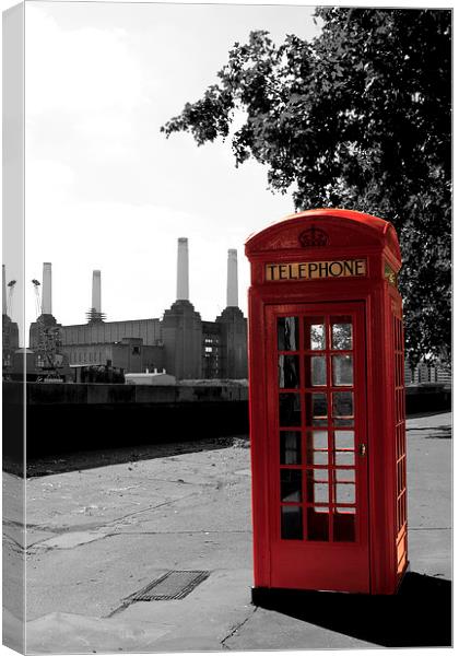 Red Phone Box in Chelsea Canvas Print by Philip Pound