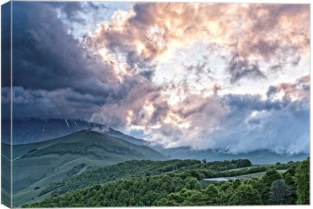 Storm Brewing in Umbria Italy Canvas Print by Philip Pound