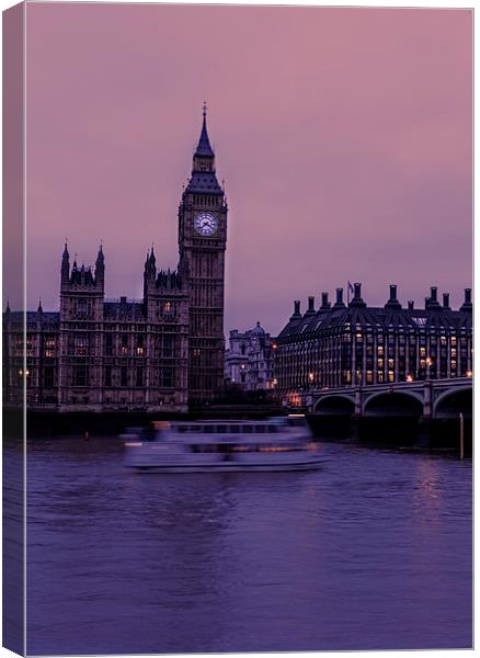 Dramatic Westminster Night Sky Canvas Print by Philip Pound