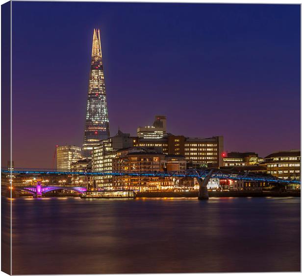 Millenium Bridge and The Shard Canvas Print by Philip Pound