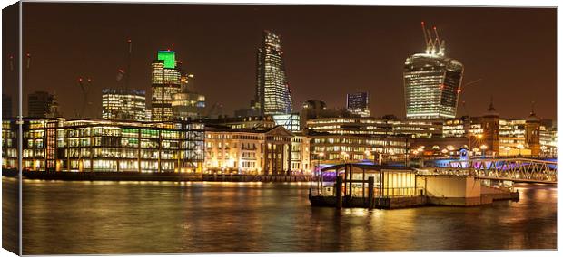 City of London By Night Canvas Print by Philip Pound