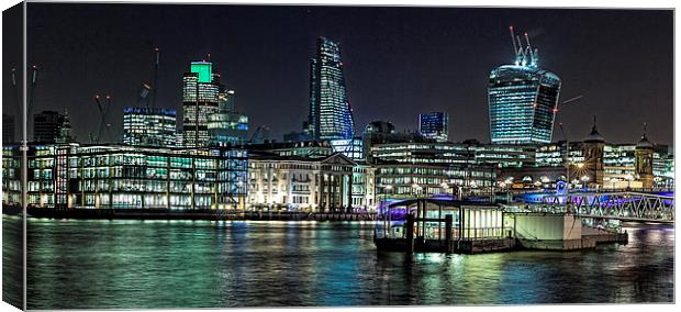 London City Night View Canvas Print by Philip Pound