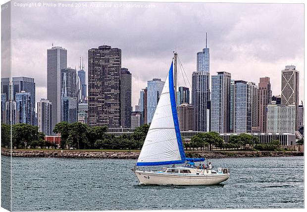  Sailing on Lake Michigan, Chicago Canvas Print by Philip Pound