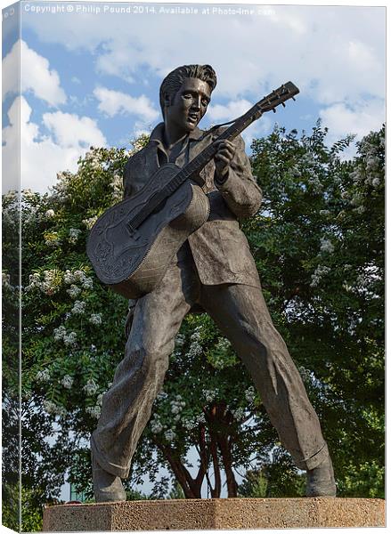  Statue of Elvis Presley in Memphis Tennessee Canvas Print by Philip Pound