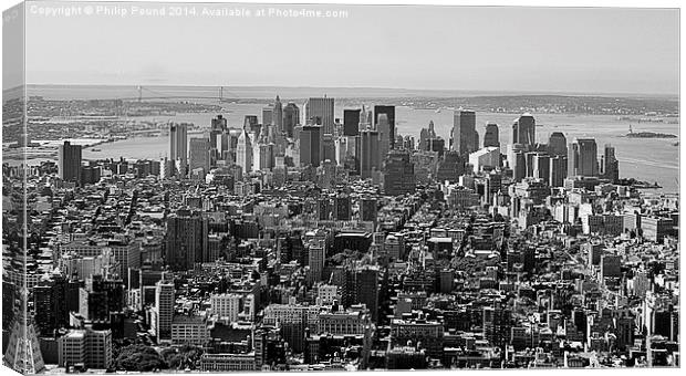  Manhattan, New York from the top of the Rockefell Canvas Print by Philip Pound