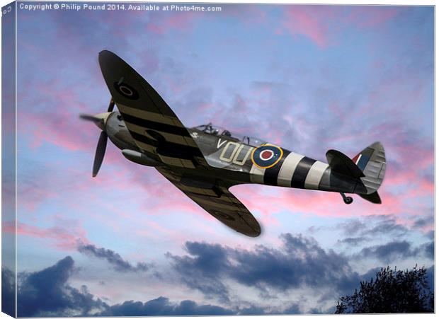  Spitfire in the Clouds Canvas Print by Philip Pound