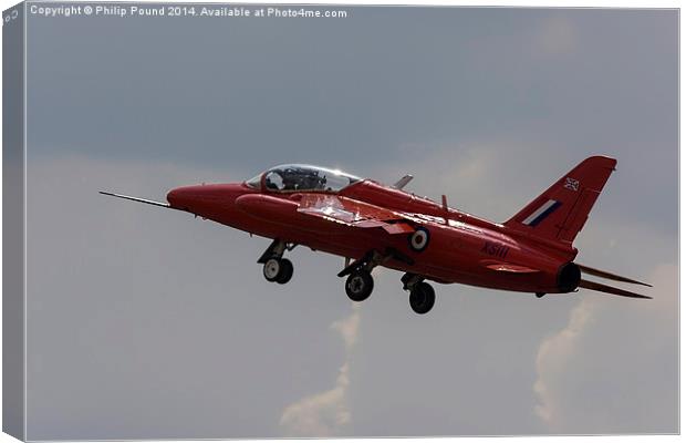 RAF Red Arrows Hawk T1 Plane Taking Off Canvas Print by Philip Pound