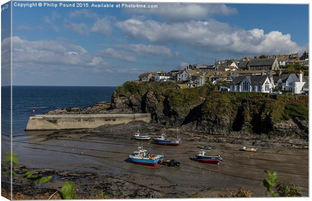  Port Isaac Harbour in Cornwall Canvas Print by Philip Pound