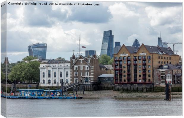 City of London from South of the River Thames Canvas Print by Philip Pound