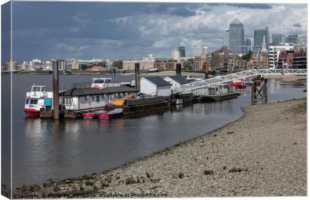 River Thames at Rotherhithe at low tide Canvas Print by Philip Pound