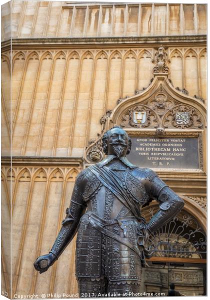 Oxford Bodleian Statue Canvas Print by Philip Pound