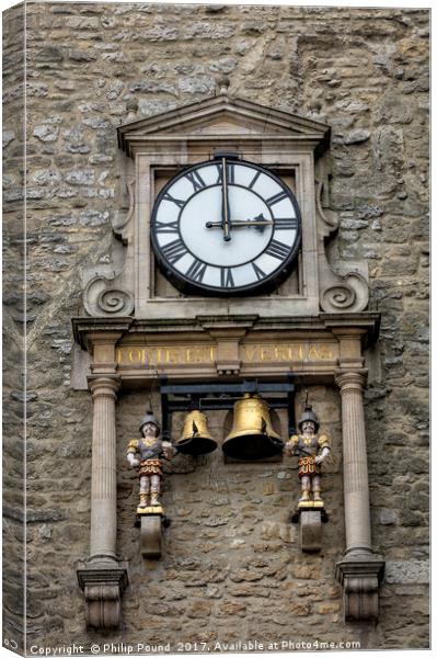 Carfax Clock Tower in Oxford Canvas Print by Philip Pound