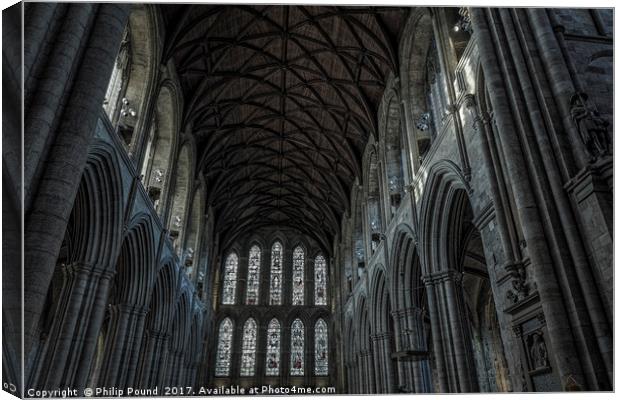Ceiling at Ripon Cathedral Canvas Print by Philip Pound