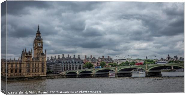 Westminster Bridge and Big Ben Canvas Print by Philip Pound