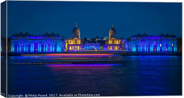 Royal Naval College Greenwich at Night Canvas Print by Philip Pound