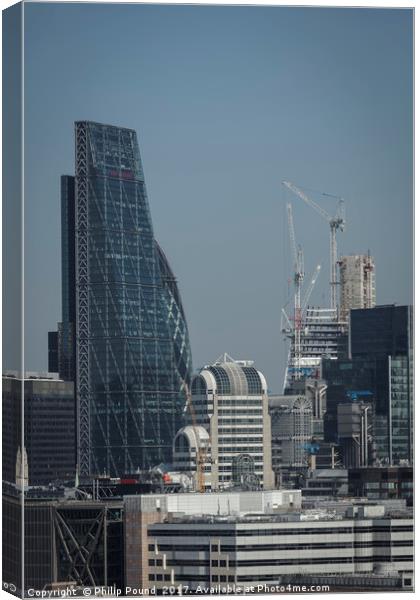 Cheese Grater and Lloyds of London Buildings Canvas Print by Philip Pound