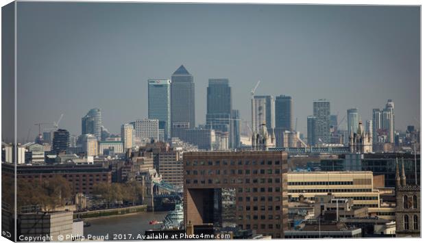 London Canary Wharf Canvas Print by Philip Pound