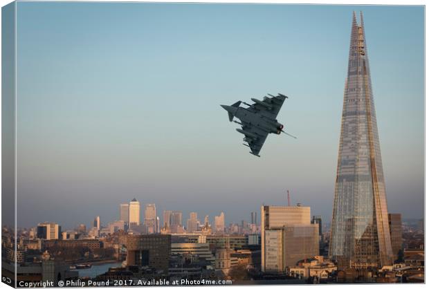 RAF Eurofighter Typhoon and The Shard Canvas Print by Philip Pound