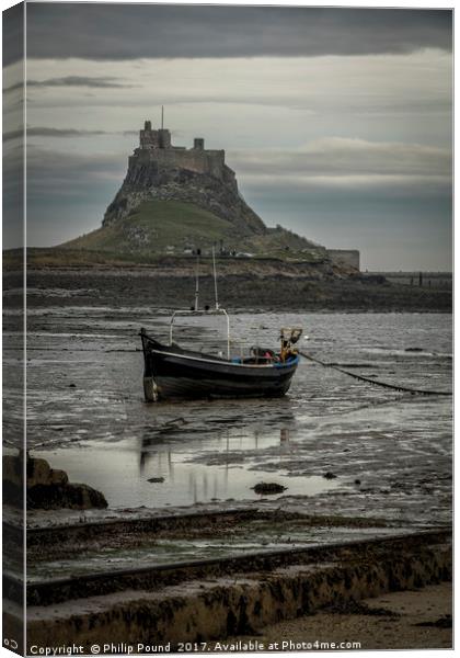 Lindisfarne Castle on the Holy Island in Northumbe Canvas Print by Philip Pound