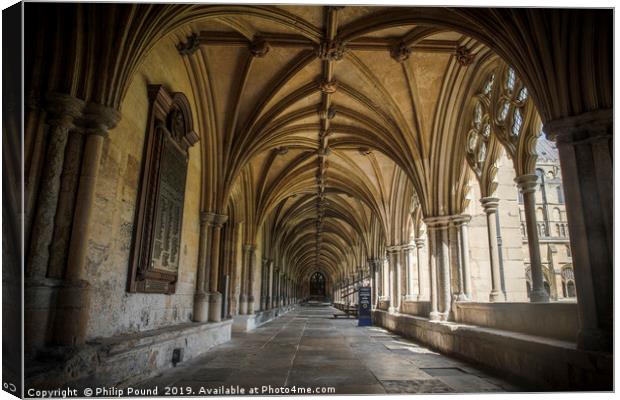 Norwich Cathedral Cloisters Canvas Print by Philip Pound