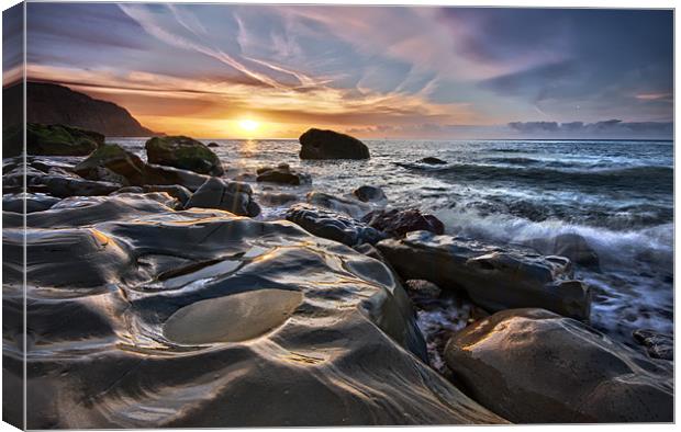 Waves of stone Canvas Print by mark leader