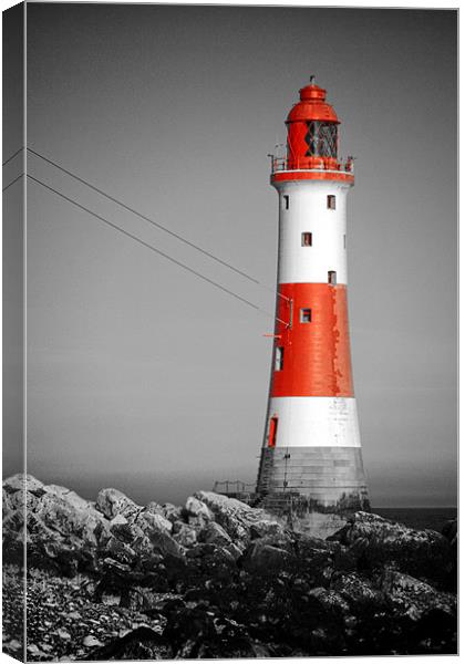 Lighthouse - Red Canvas Print by mark leader