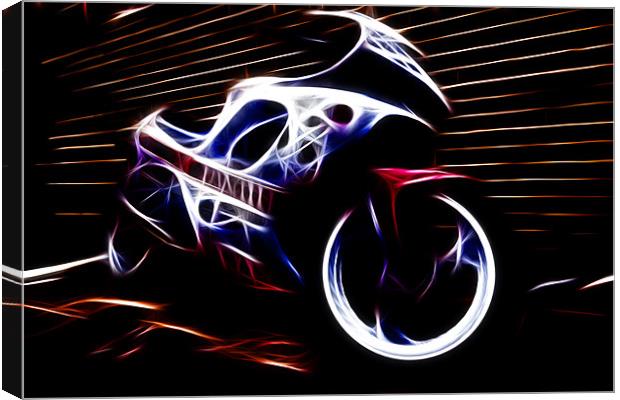 neon bike Canvas Print by mark leader