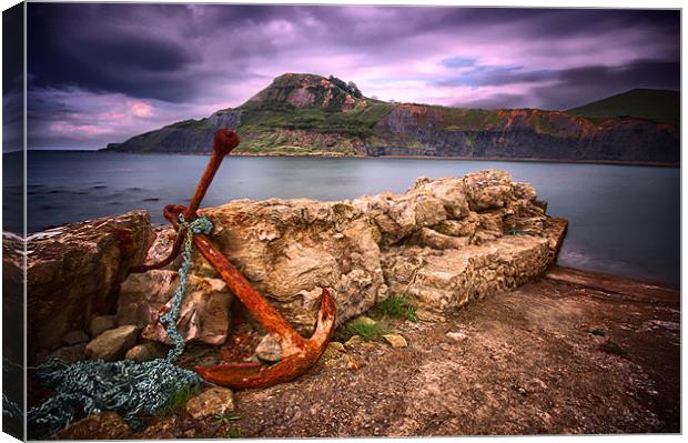 Anchor at Chapmans Pool Canvas Print by mark leader