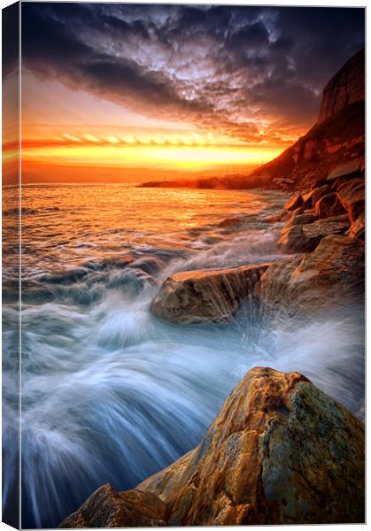 Rock a nore splash Canvas Print by mark leader