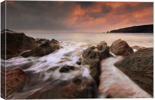 Sunset at Leas Foot Canvas Print by mark leader
