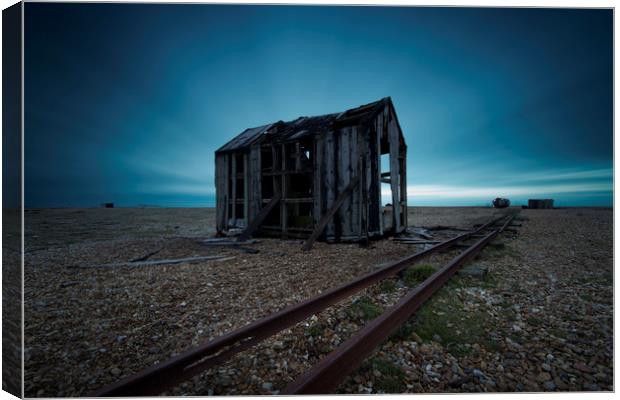Dungeness Shack - long exposure Canvas Print by mark leader