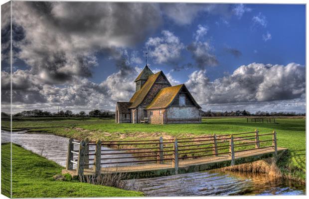 The Church on the Marsh Canvas Print by Brian Fuller