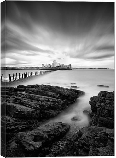 coastal storm building Canvas Print by mike Davies