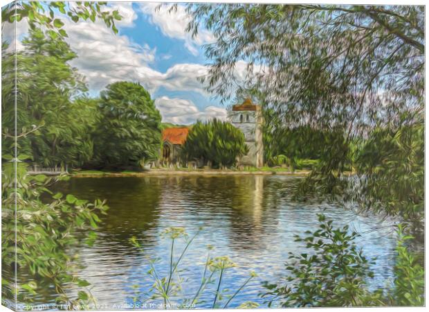 Across The Thames To Bisham Church Canvas Print by Ian Lewis