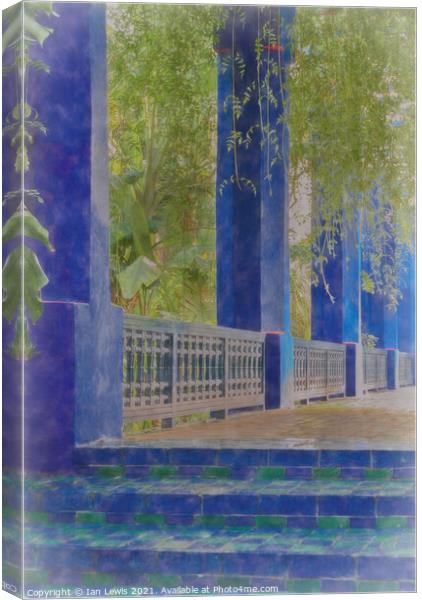 Blue Colonnade Canvas Print by Ian Lewis