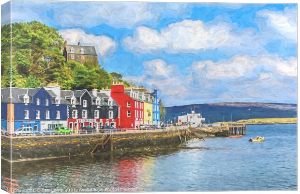 An Impressionist View Of Tobermory Canvas Print by Ian Lewis