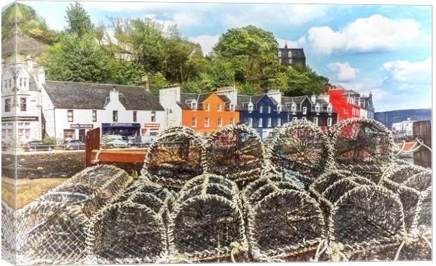 Lobster Pots at Tobermory Canvas Print by Ian Lewis