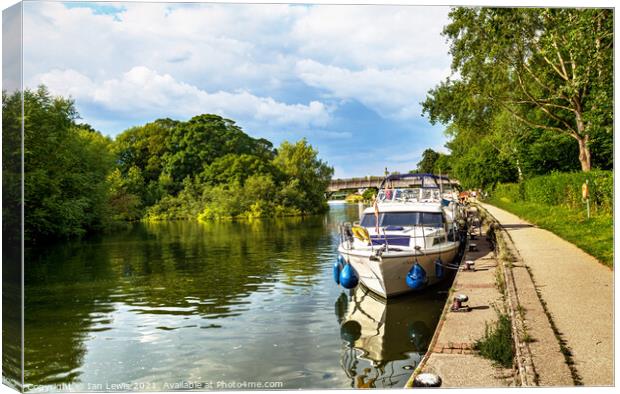On The Thames Path At Goring  Canvas Print by Ian Lewis