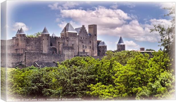 The Citadel of Carcassonne Canvas Print by Ian Lewis
