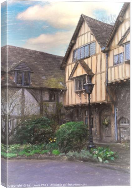 A Medieval Corner of Winchester Canvas Print by Ian Lewis