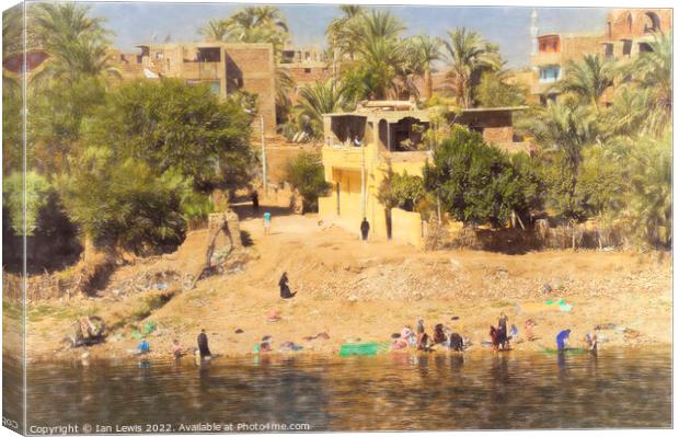 Life By The River Nile Canvas Print by Ian Lewis