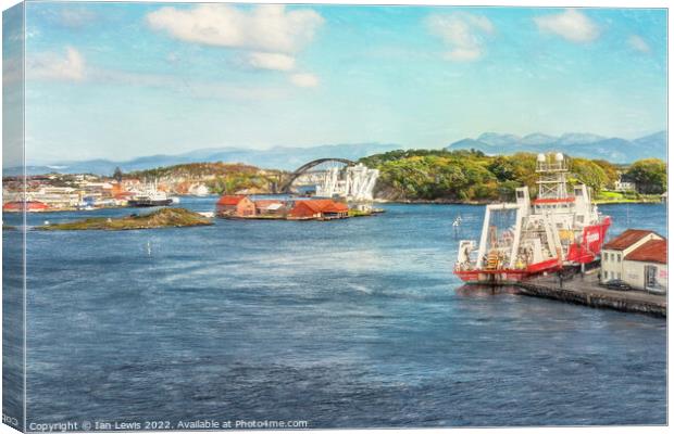 The Port of Stavanger Canvas Print by Ian Lewis