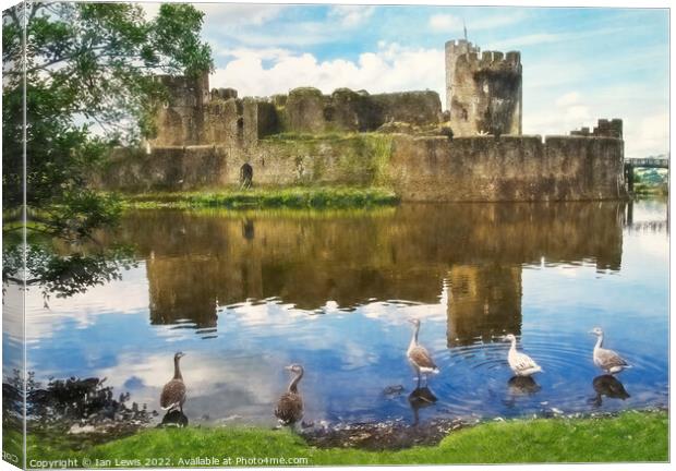The Castle Geese Canvas Print by Ian Lewis