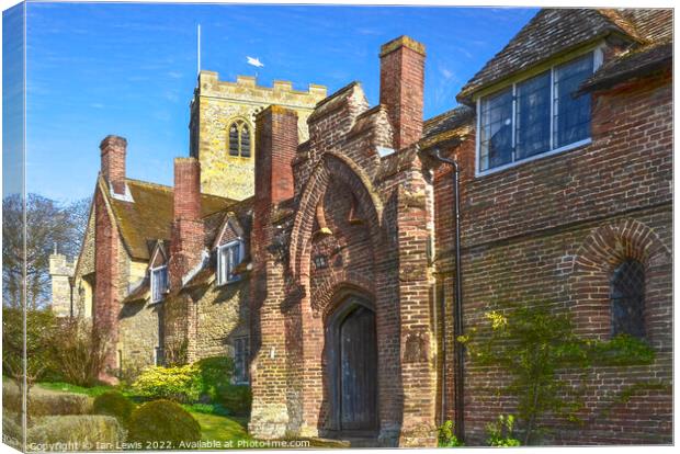 The Church and Almshouses at Ewelme Canvas Print by Ian Lewis
